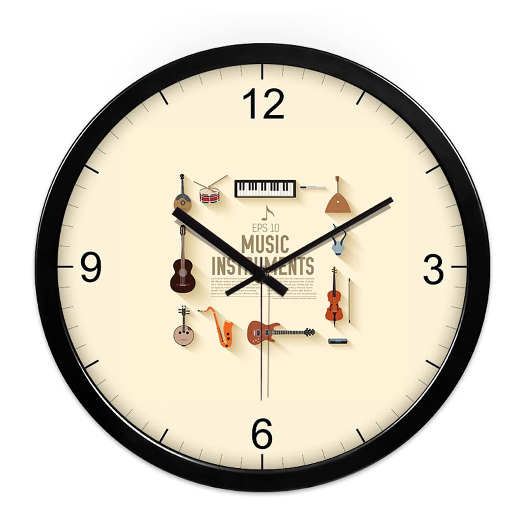 Horloge Salon Décorative Noire 14 Pouces pour Ambiance Maison Cosy