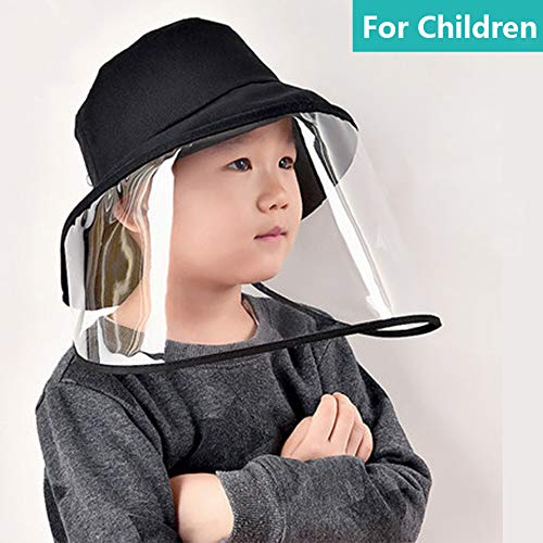 TOCESS Face Shield Hat Protective Hat with Face Shield for Women Kids Toddler Safety Hat Face Shield Bucket Boonie Hat for Outdoor Protection Black
