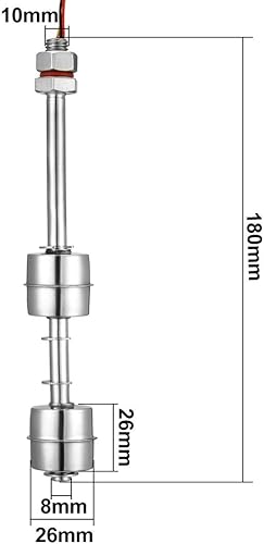 Miniatura 2 de uxcell Interruptor de flotador de acero inoxidable para tanque de bomba de agua, piscina, jardín, estanque, sensor de nivel de agua líquida, M11,