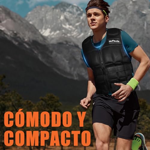 DH FitLife Chaleco Lastrado Ajustable 10/20/30 kg para Musculación y Entrenamiento de Fuerza | Chaleco con Peso | Chaleco para Correr Hombres y Mujeres (Negro - 30kg) - imagen 2