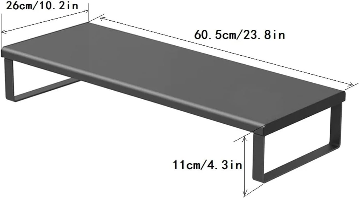 60CM Extended Monitor Stand Riser, Metal Desktop Platform, Supports 50KG Load, Compatible for Laptops and Monitors