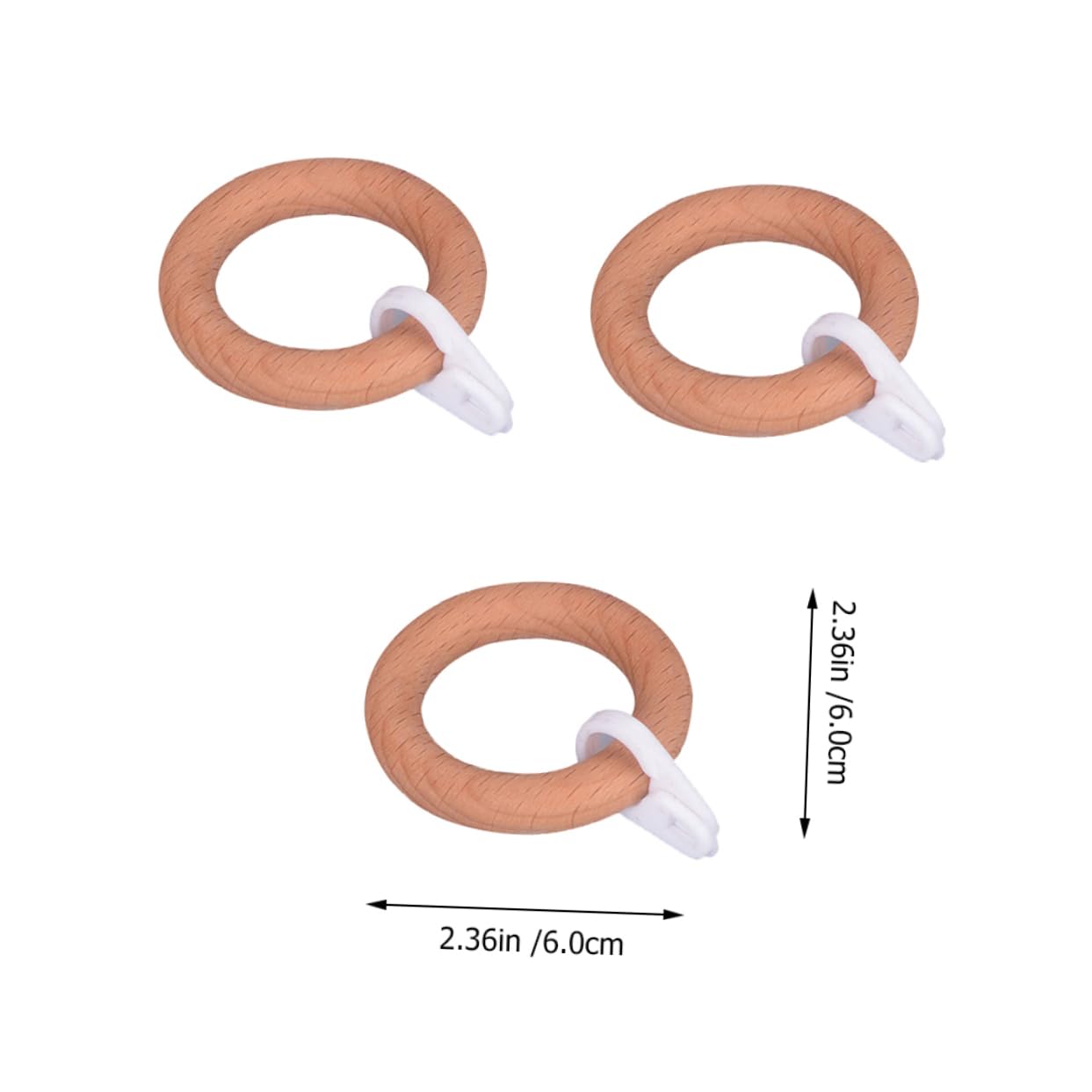 FUNOMOCYA 5Pcs Solid Wood Curtain Rings Hanging Circles for Roman Rods Elegant Design Strong and Sturdy for Drapery Living Bedroom and Kitchen