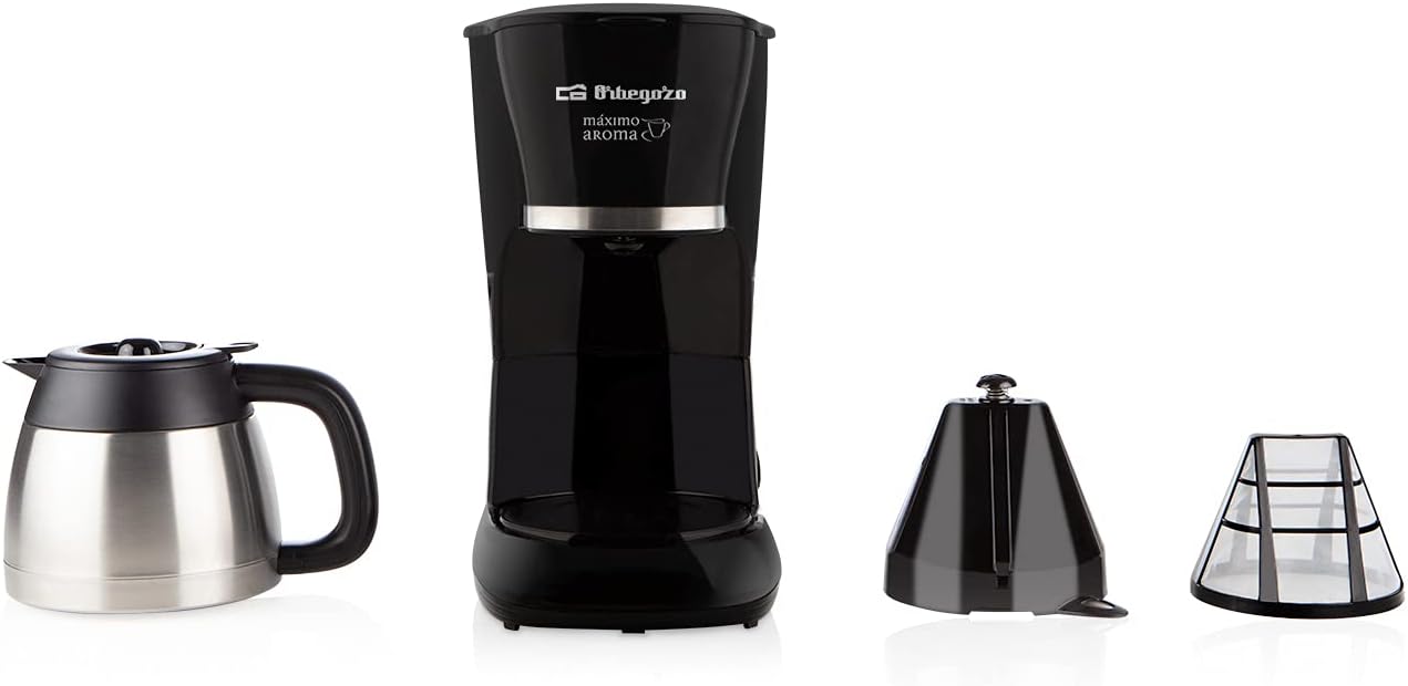 Orbegozo CG 5012 - Caffettiera a goccia, 10-12 tazze, sistema antigoccia, spegnimento automatico, indicatore livello dellacqua, brocca thermos 1 l, 800 W Orbegozo CG 5012 - Caffettiera a goccia, 10-12 tazze, sistema antigoccia, spegnimento automatico, indicatore livello dellacqua, brocca thermos 1 l, 800 W