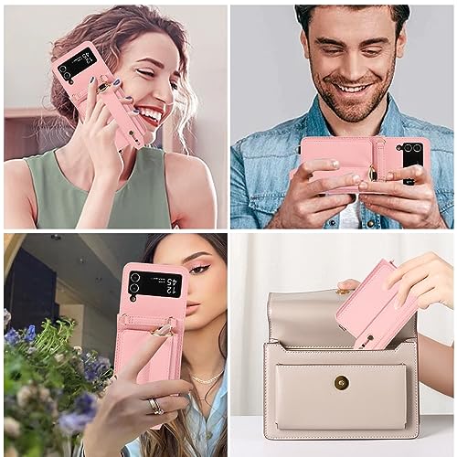 Coque Samsung Z Flip 3 Rose Crossbody - Style Mains Libres