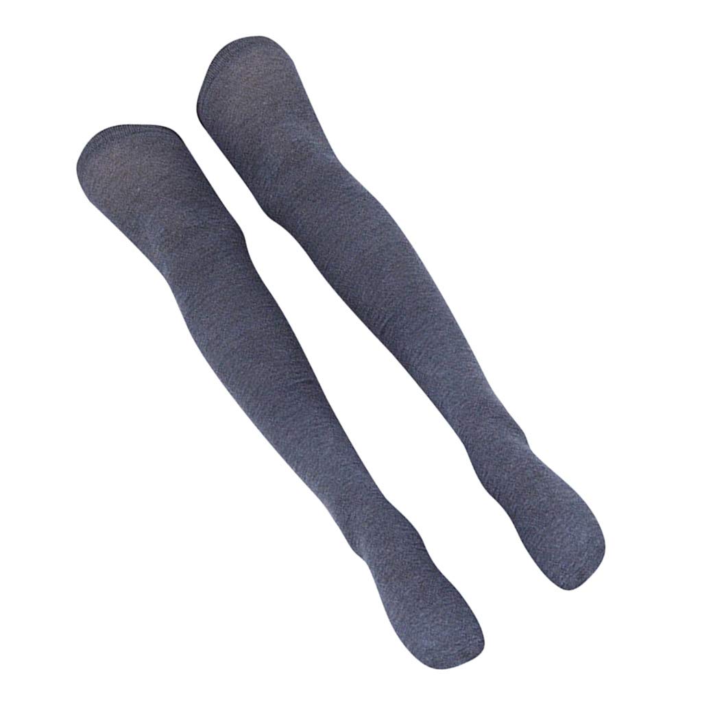 Calcetines altos hasta el muslo para mujer y niña, suaves sobre la rodilla, 71 cm, color negro