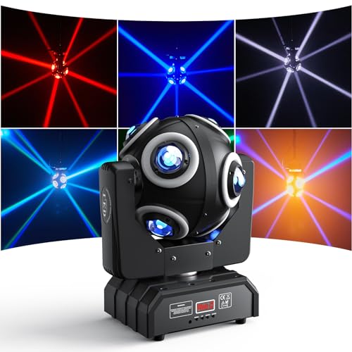 FODEXAZY 150W Moving Head Light 8 LEDs RGBW 360°Rotation DJ Light DMX 512 14CH with Sound Activated Moving Head Beam Stage Lights for Disco Wedding Parties Live Show Bar