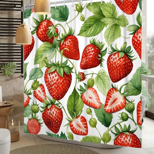 ASDCXZ Strawberry Shower Curtain 180x180 cm - Image 3