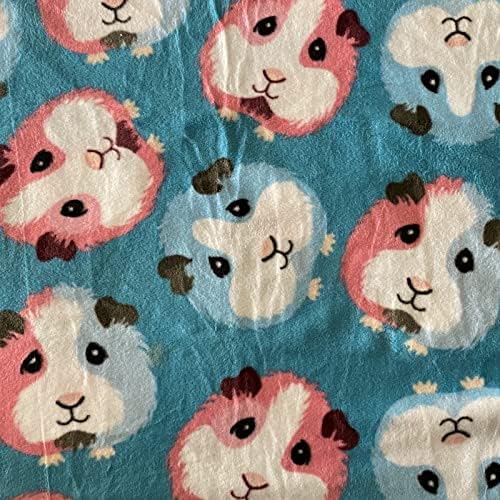 Guinea Pigs Blue Premium Anti-Pill No-Sew Throw Fleece Fabric Kit (50x60)