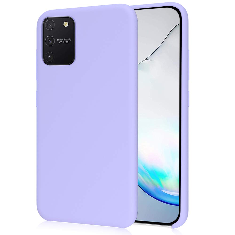 Oureidoo Liquid Silicone Case for Samsung Galaxy S10 Lite/Galaxy A91 - Soft Flexible Rubber Protective Cover - Light Lavender