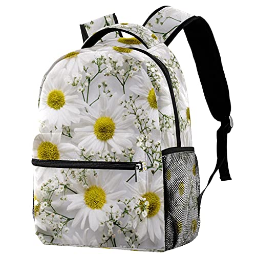 Sac à dos marguerites avec porte-bouteille idéal pour le campus des filles et garçons