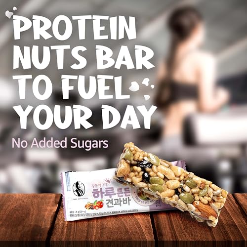 KANG BONG SEOK, Master Jocheong Haru Nuts Bar I Korean Snacks Box I Korean Food I Healthy Food I Asian Snacks I Energy Bars I International Snacks I Healthy Snacks I 0.88 Ounce, 20 Counts