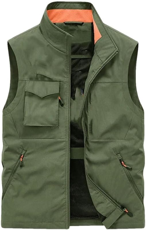 Hgvcfcv Men Outdoor Work Fishing Travel Photo Hiking Vest With Pockets Gym Jogging Running Sport Sleeveless Mesh Waistcoat