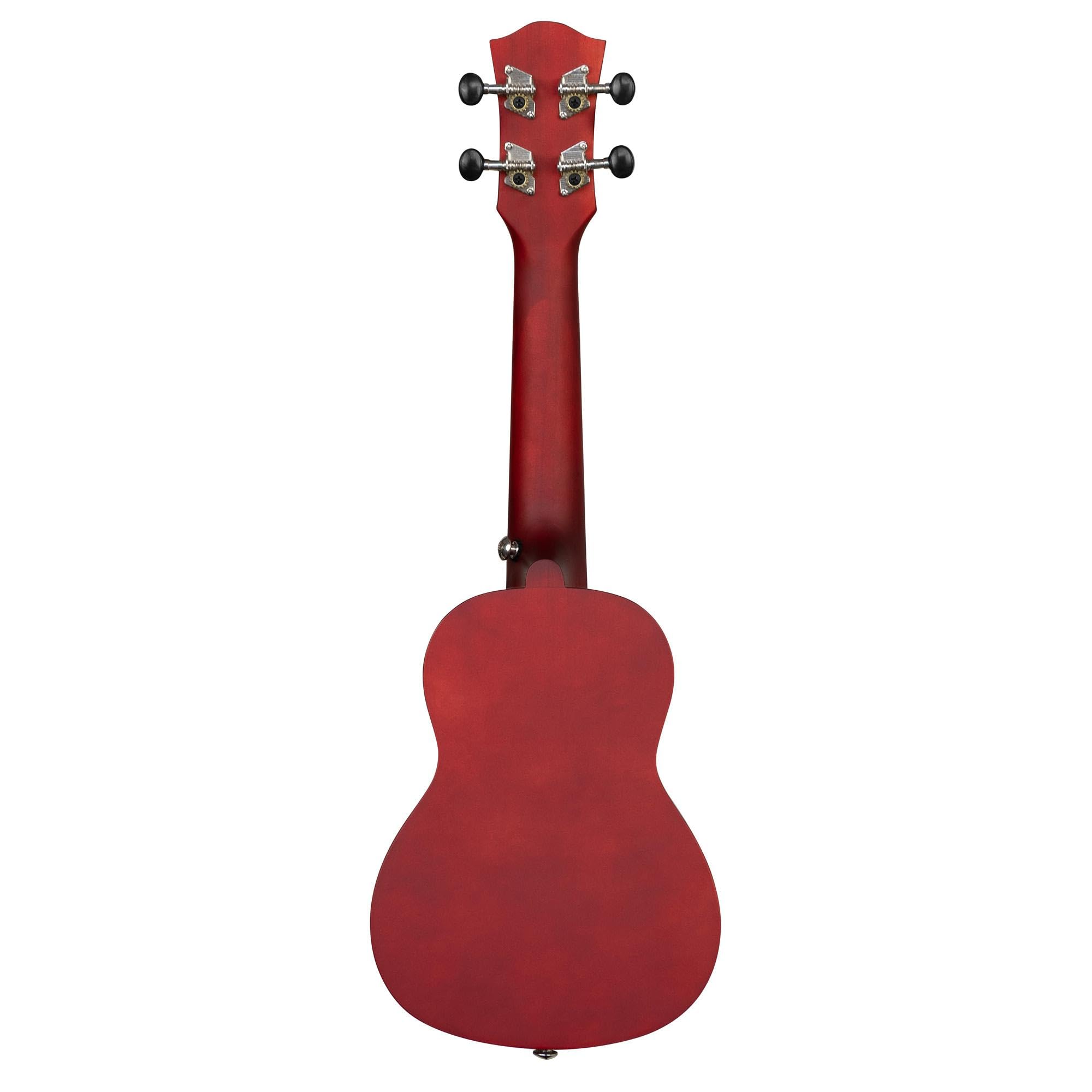 CASCHA Soprano Ukulele Rouge, petite guitare Hawaii pour enfants et adultes avec sac, 3 plectres et cordes Ukulele Aquila