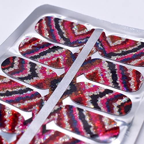 Bornbeauty 56Pcs Nail Polish Strips Adhesion Glitter Black Nail Wraps Nail Patch Real Nail Polish Applique For Manicure, Wedding, Party #TOP5