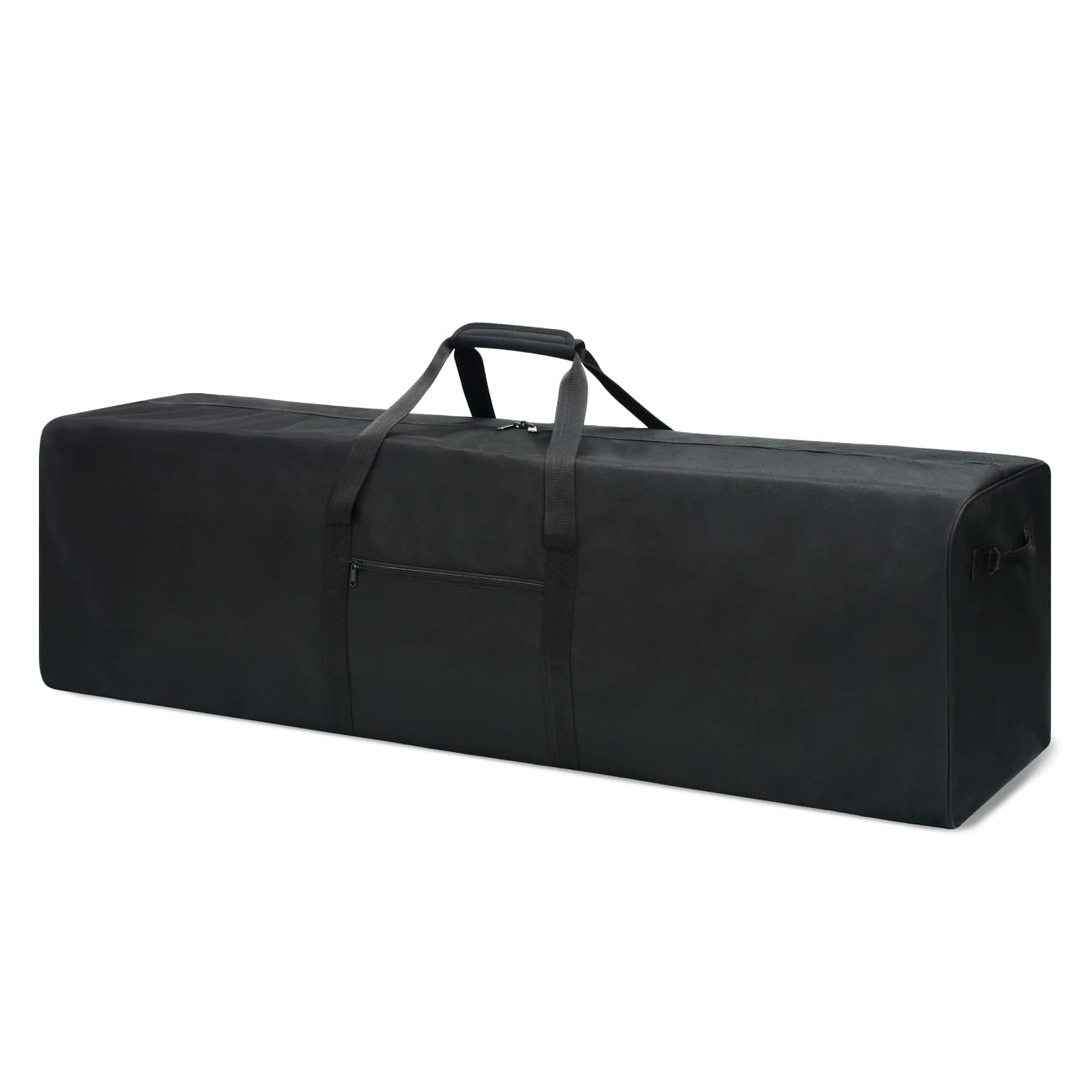 52 Inch Extra Large Duffle Bag for Travel, Sports Gear Storage Bag with 2-way Lockable Zippers, Long Duffel Bag for Tent Camping Moving tripod (Black)