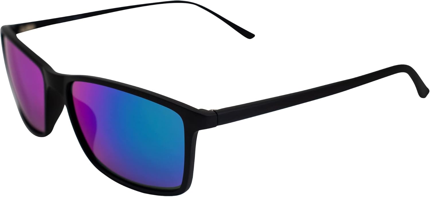 Epoch Eyewear Murphy Golf Sport Sunglasses Black Frame with Green Mirror Lens
