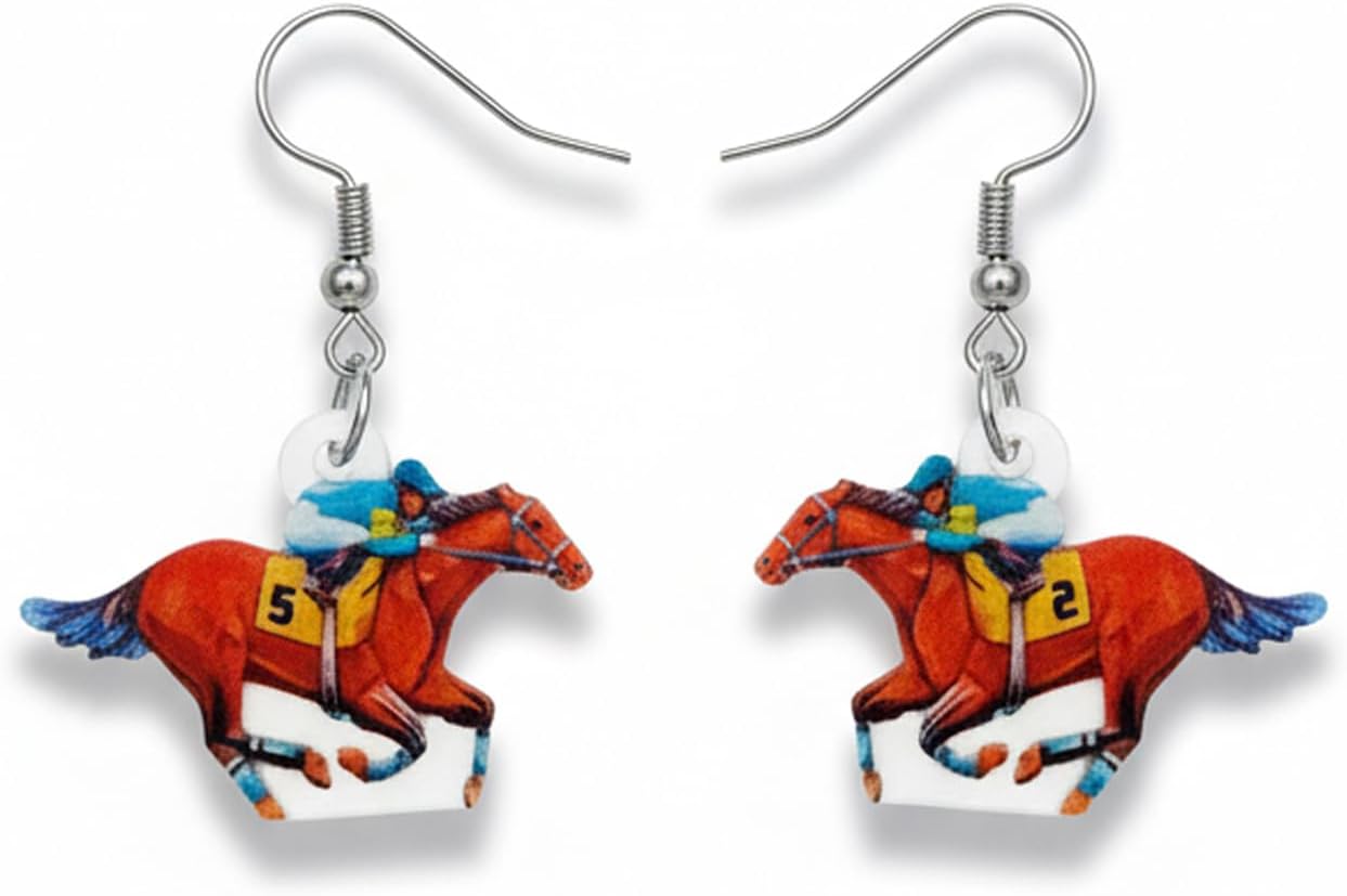 ROSTIVO Running Horse Earrings For Women – Equestrian Jewelry for Derby Day, Horse Racing Events, and Sports Fans