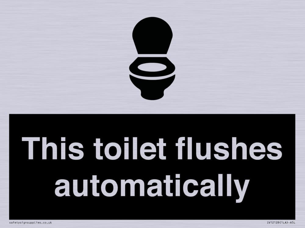 This toilet flushes automatically Sign - 200x150mm - A5L