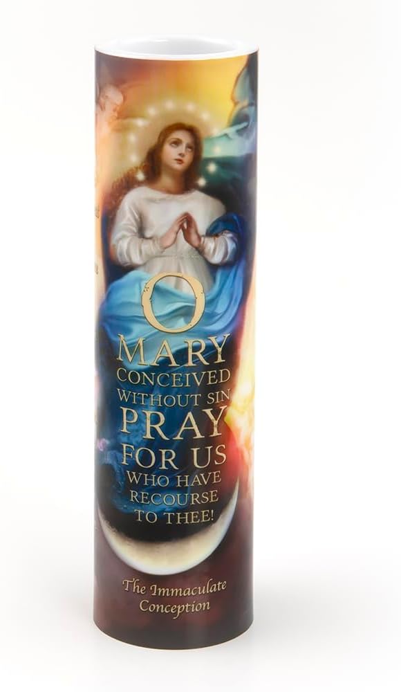 Immaculate Conception, LED Flameless Devotional Prayer Candle, THE SAINTS COLLECTION
