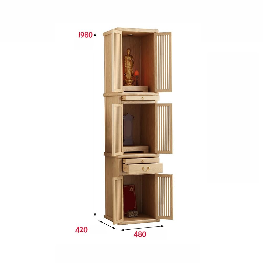Tavolo Altare in Legno Massello 3 Strati Buddista Armadio Santuario Decor