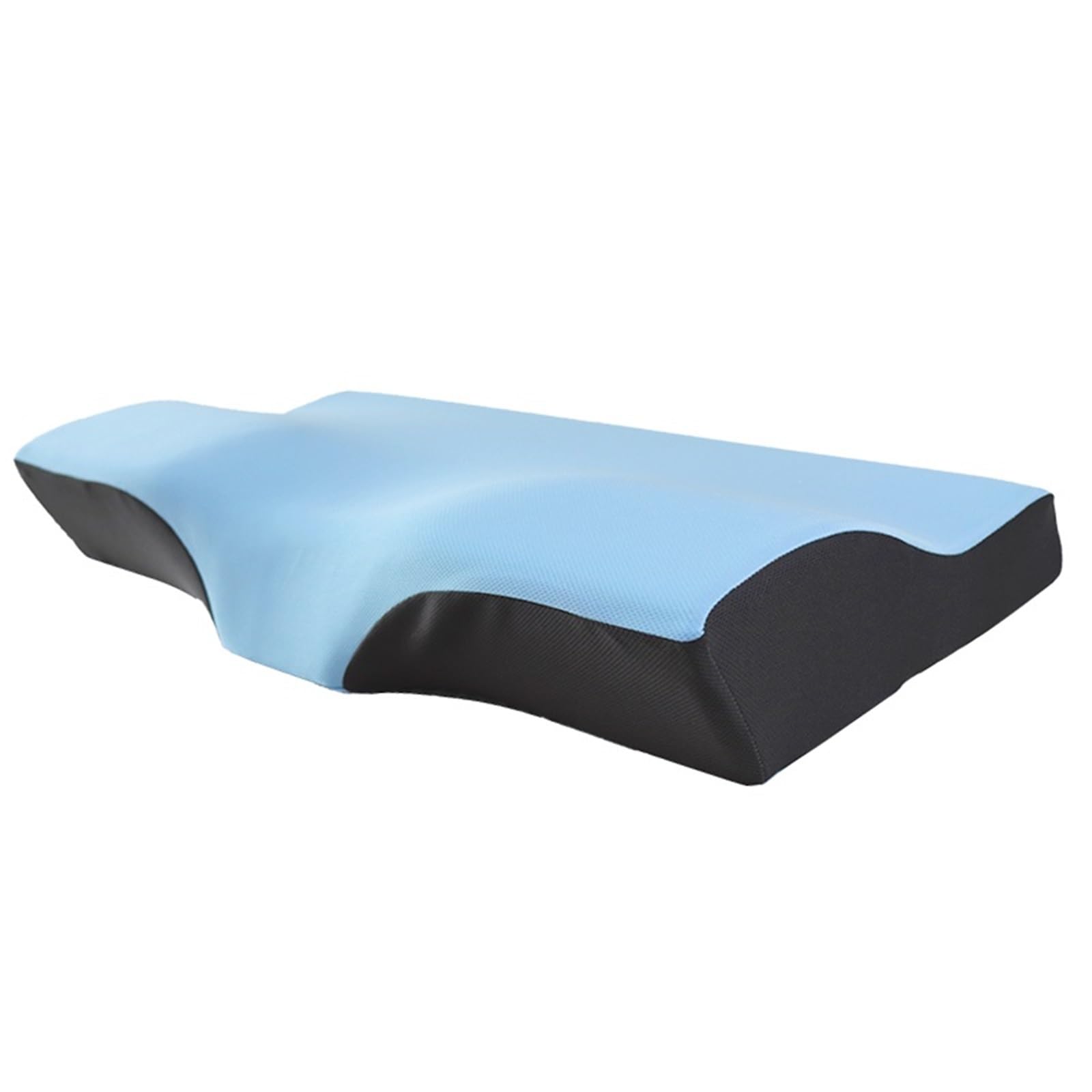 FGUJSUR Latex Pillow Butterfly Shaped Health Cervical Neck Pillow Memory Foam Bed Orthopedic Protection Slow Rebound(Blue)