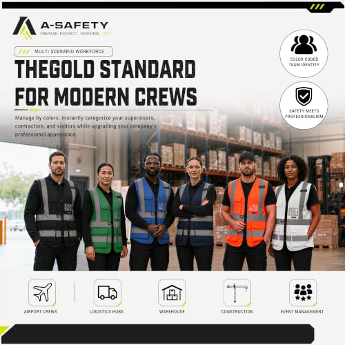 Image of A-SAFETY Hi-Vis Reflective Vest with Reinforced Points, Zipper, White, 2XL