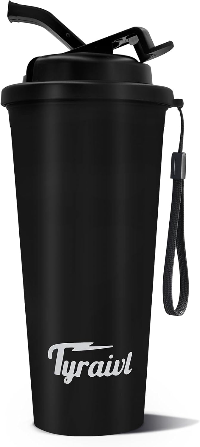 2-in-1 Loud Whistle Cup for Sports Fans | 23 Oz Reusable Fun Water Bottle for Cyclists | Worlds' Loudest Cup for Noisy Fans on Game Day & Tailgating(Black)