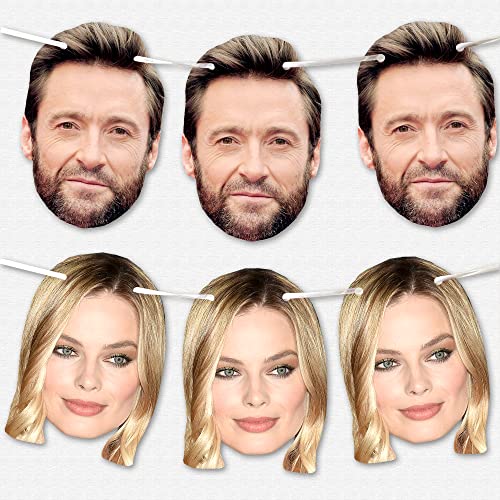 Personalised Photo Bunting - 12 Cutout A5 Photo Faces With Ribbon For Bunting Banner - Ideal for Birthdays, Weddings, Stag Dos or Hen Parties, 18th 21st 30th 40th 50th 60th