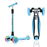 3 Wheel Scooter for Kids Ages 6-12,Kids Scooter with Light Up Wheels, Sturdy Deck Design, and 4 Height Adjustable Suitable for Kid Ages 3-12