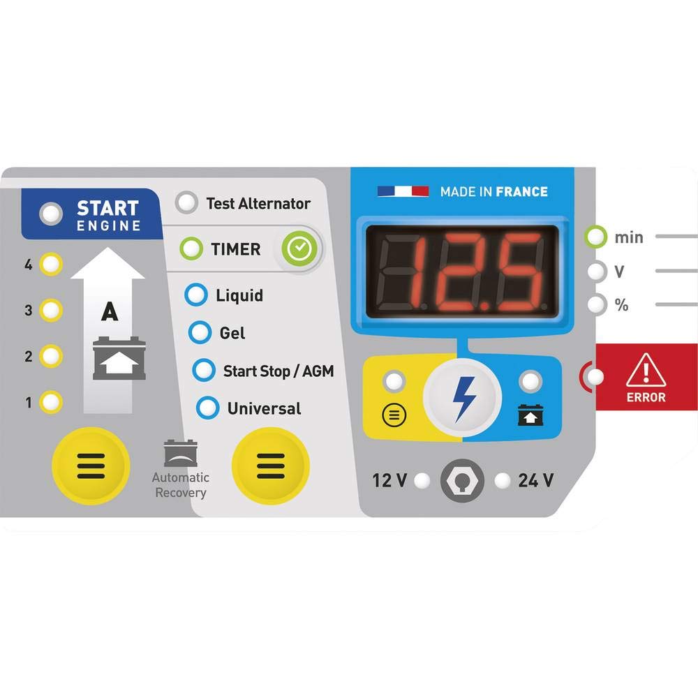 GYS 026490 startium 680e - chargeur démarreur 12/24V automatique, Jaune