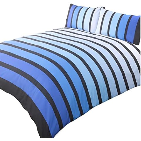 Rapport Home Soho Blue Striped Duvet Set Cover