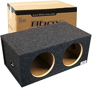 Bbox Dual Sealed 12 Inch Subwoofer Enclosure - SPL Tuned Car Subwoofer Boxes & Enclosures - Premium Subwoofer Box Improves Audio Quality, Sound & Bass - Nickel Finish Subwoofer Terminals - Charcoal