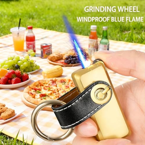 Encendedor con llavero metálico recargable con butano miniatura 2