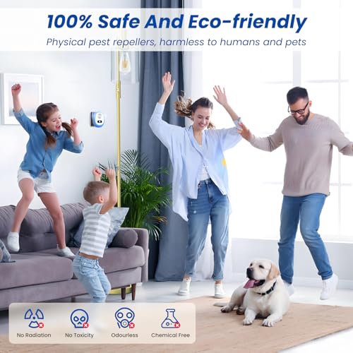 Pkbd 4 Pcs Rodent Ultrasonic Pest Repeller With 4 Modes, Indoor Plug In Repellet For Mosquito/Spider/Rat/Mouse/Fly/Insect/Cockroaches, Human & Pet Safe, White - 4