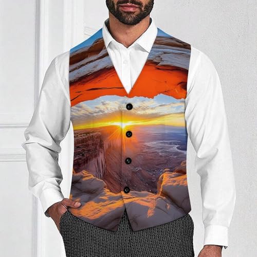 Mesa Arch Canyonlands National Near Moab Utah USA Men's Suit Vest Slim Fit Business Dress Party Pattern Waistcoat Vest Top2