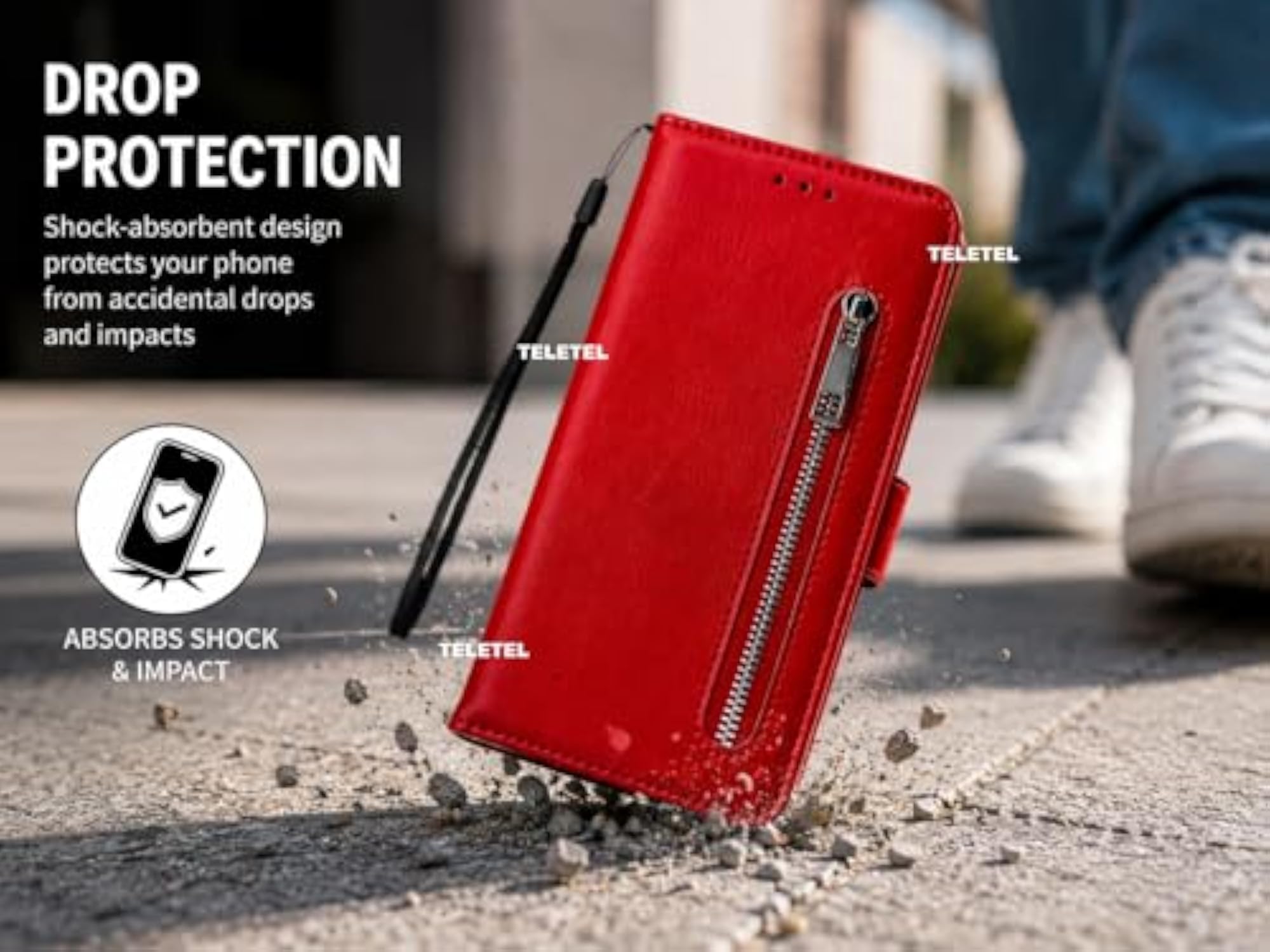 Zipper Series Flip Mobile Cover with Card & Cash Pockets