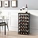 VASMIA Wine Rack Freestanding Floor, 6 Tier Bamboo Wine Storage Shelves with Table Top, 24-Botttle Wine Rack Shelf for Kitchen Bar Dining Room Living Room, Rustic Brown and Black