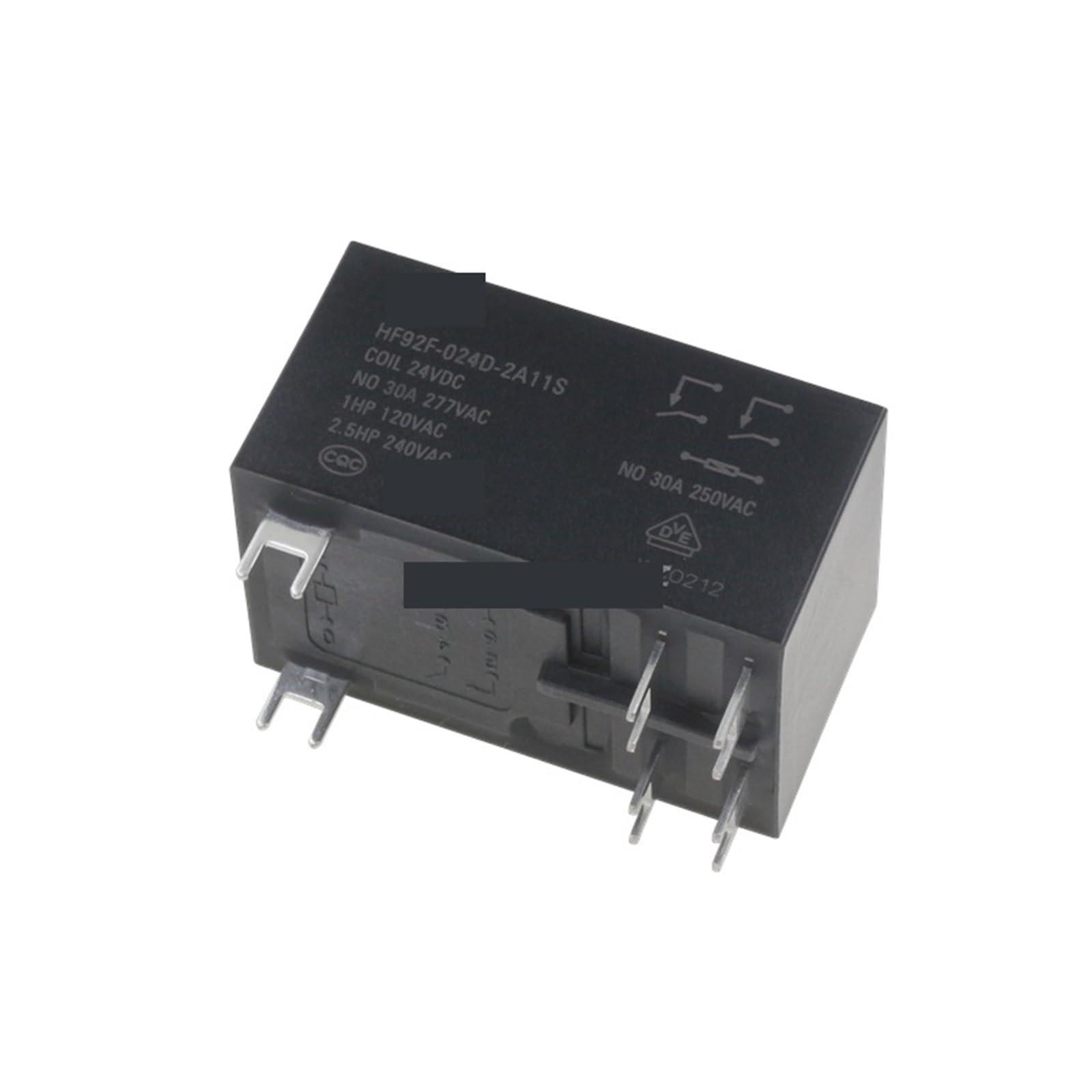 Relais HF92F-024D-2A11S 24V 30A à 6 broches pour circuits imprimés électriques