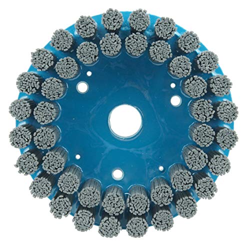 Image of Weiler 85862 6 inch Nylox Disc Brush, Rectangular Filament, 80SC Fill, 7 /8 inch Arbor Hole, Made in The USA