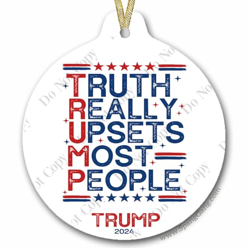 Trump 2024 | Christmas Ornament Keepsake | Lets Go Brandon | Funny Gift for Him | Gag Gift | Trump Vance 2024 | Funny Politcal Election Gag Gift for Husband | Truth Really Upsets Most People