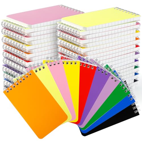 Mini carnets à spirale en vrac de 50 pièces avec 120 pages lignées pour notes de poche