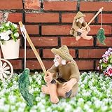 AKONE 2 unidades Estatua en miniatura Pesca Hombre Viejo Figura Pesca Figuras Decoración Viejo Hombre Jardín Estatua para Acuario Micro Paisaje Bonsai Hada Jardín Decoraciones Jardín Figuras Jardín de