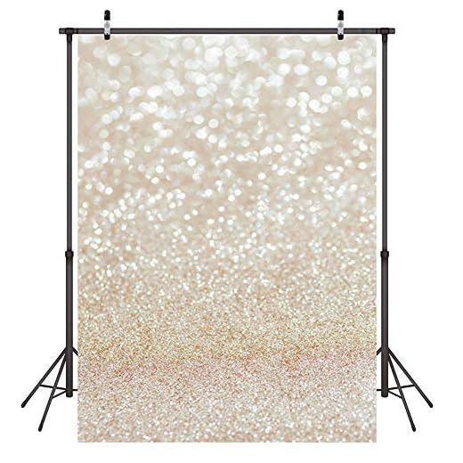 LYWYGG 5X7FT Macchie d'oro Fotografia Sfondo Lucido Sabbia Scala Sfondo Vinile Bokeh Professionale Neonato Bambini Ritratto Foto Studio Foto Booth Accessori CP-124
