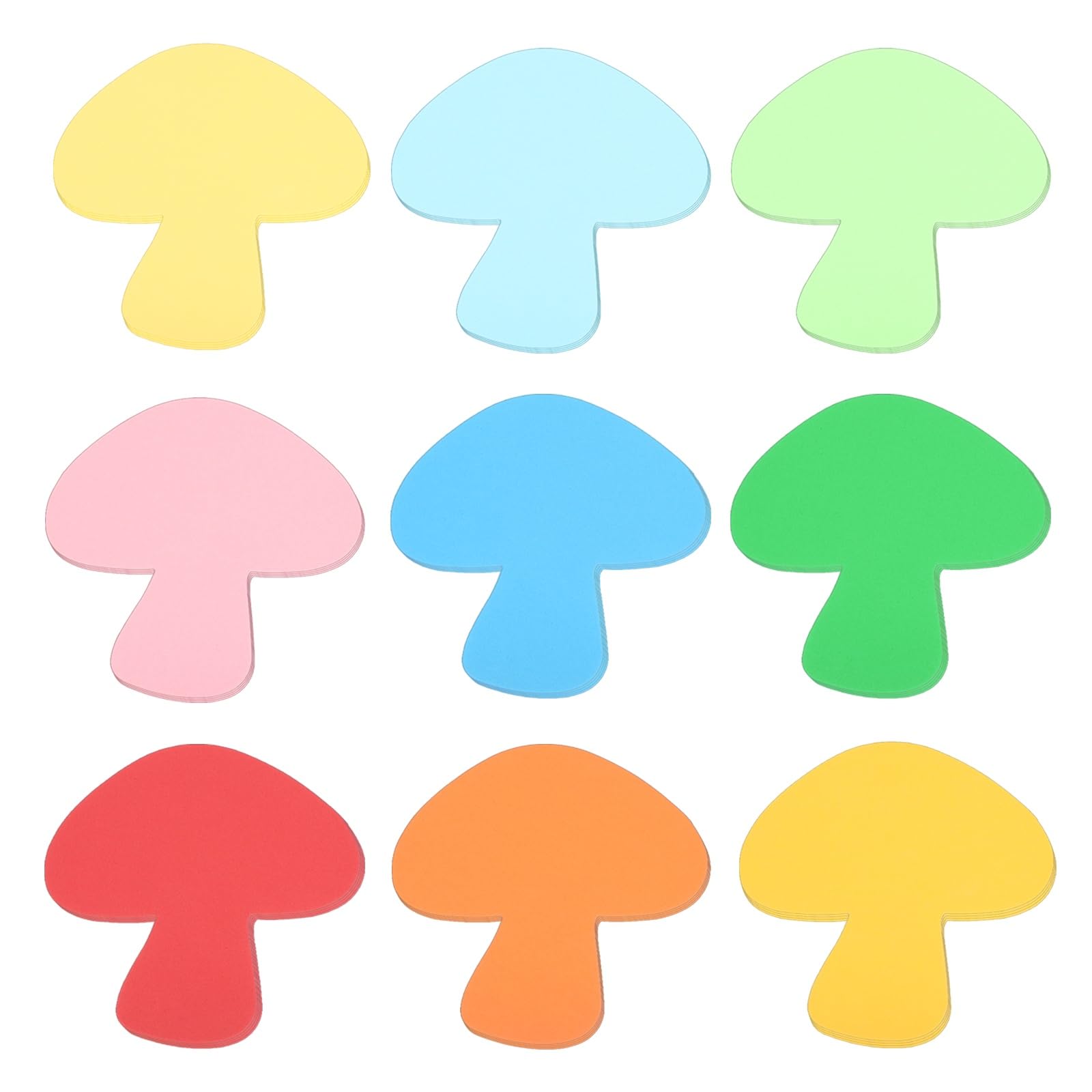 sourcing map 36 Pcs Colorful Mushroom Cutouts Paper, Spring Bulletin Board Cutouts Decorations Mushroom Shaped Die Cut Paper Cut-Outs with Glue Point for DIY Craft Classroom