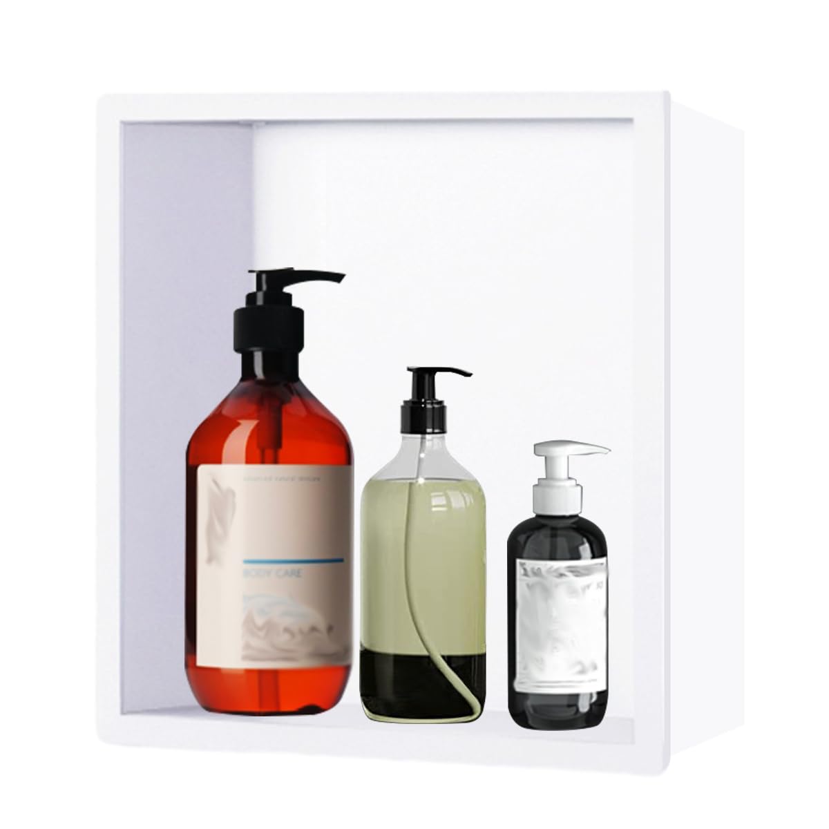 Niche de douche carrée étagère encastrée simple et armoire de rangement inox salle de bain