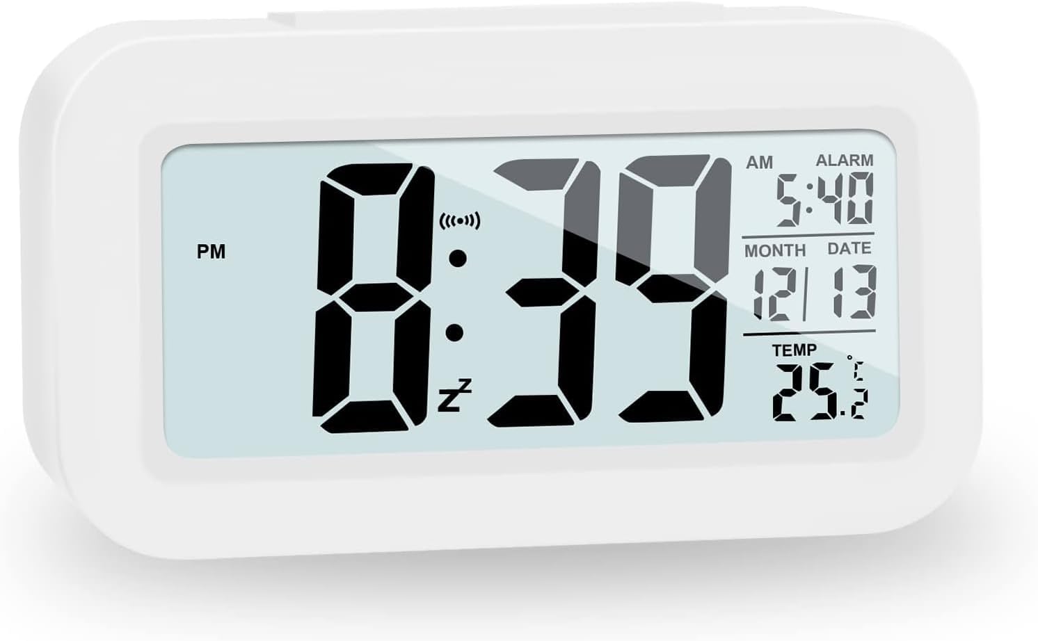 Alarm Clocks for Bedrooms,Digital Alarm Clock with LCD Screen,Snooze,12/24H,Battery Operated for Heavy Sleepers Adults Desk Travel Office (Green)