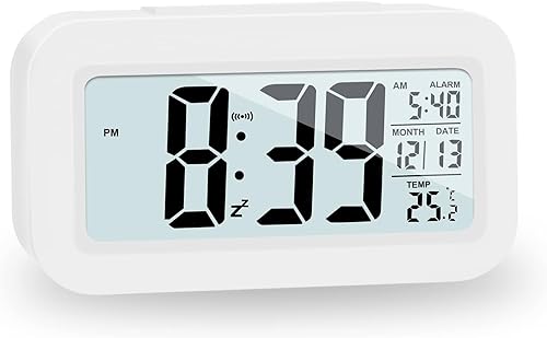 JOPHEK LCD Horloge Digitale Réveil, Réveil De Voyage avec Température