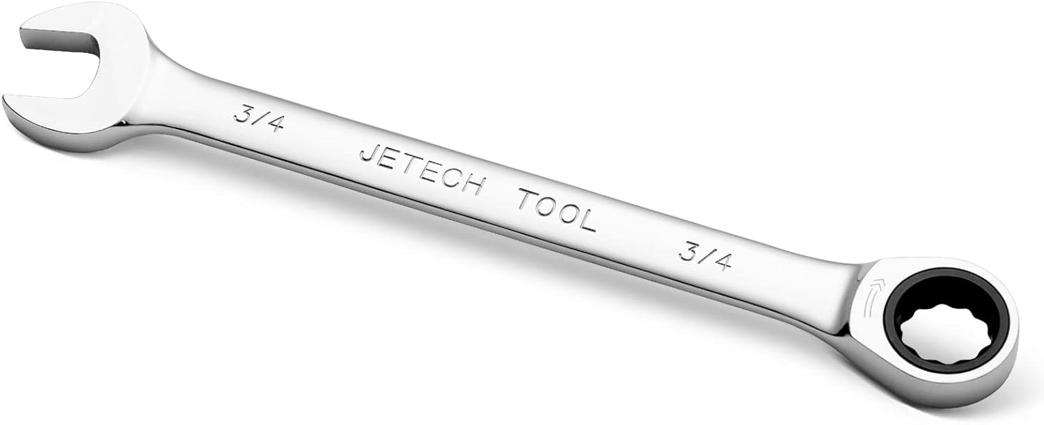Jetech 7/8" Ratcheting Combination Wrench, 72-Tooth Reversible Gear Spanner with 12-Point Box End, Forged & Heat-Treated Chrome Vanadium Steel, Industrial Grade SAE Wrench