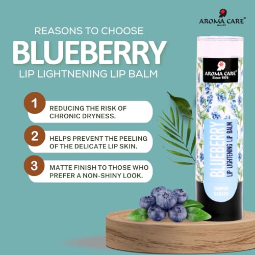 Image of Aroma Care Lip Balm | Blueberry Extract Lip Care | Moisturizing & Nourishing Lip Balm for Dry Lips | Blueberry Scented Lip Moisturizer | 4.7 g