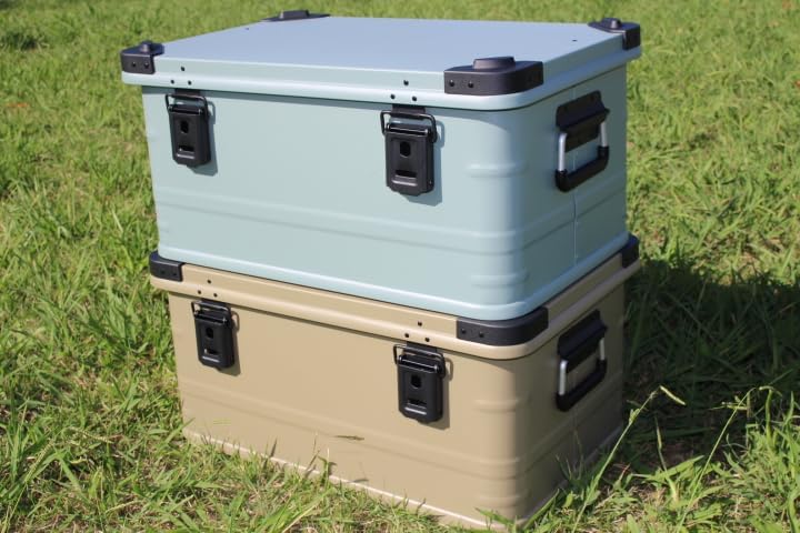 スタッキング アルミコンテナボックス 49L ガレージ収納箱 コンテナ